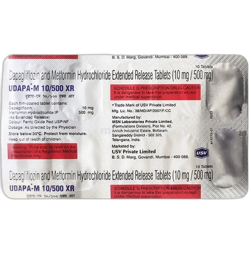 udapa m xr 10/500mg tablet 10's